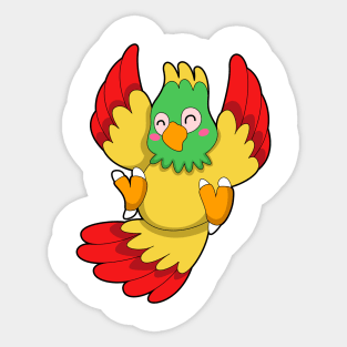 Parrot with green Head Sticker
